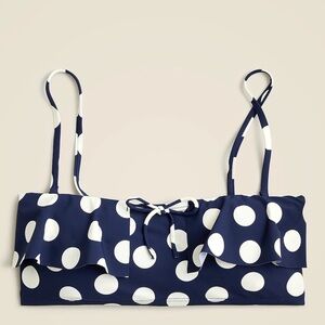 NWT! J. Crew Maryam Nassir Zadeh X J.Crew ruffle bandeau bikini top DARK EVENING